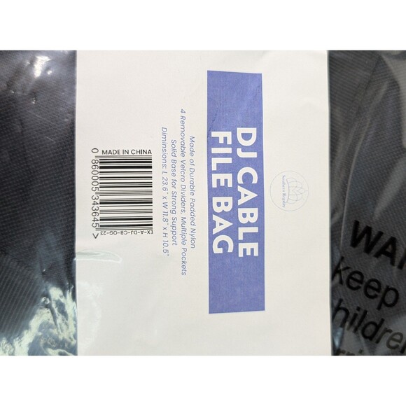 DJ Cable File Bag, Detachable Padded Bottom and Dividers, Travel Gig - Picture 2 of 15